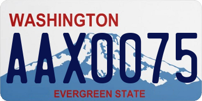 WA license plate AAX0075
