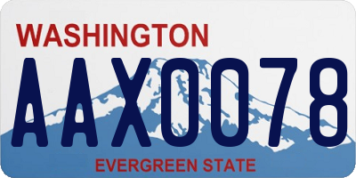 WA license plate AAX0078