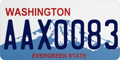 WA license plate AAX0083
