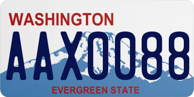 WA license plate AAX0088