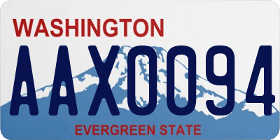 WA license plate AAX0094