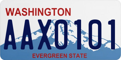WA license plate AAX0101