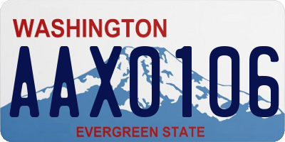 WA license plate AAX0106