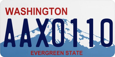 WA license plate AAX0110