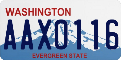 WA license plate AAX0116