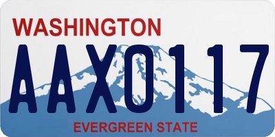 WA license plate AAX0117