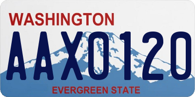WA license plate AAX0120
