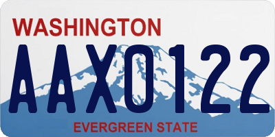 WA license plate AAX0122