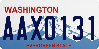 WA license plate AAX0131
