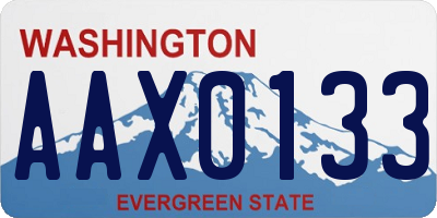 WA license plate AAX0133
