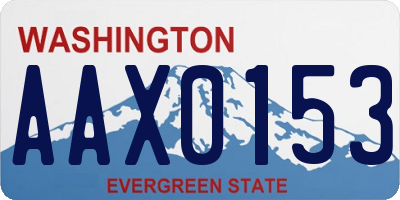 WA license plate AAX0153
