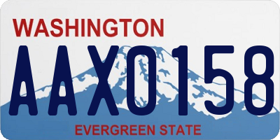 WA license plate AAX0158