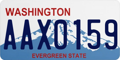 WA license plate AAX0159