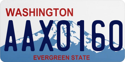 WA license plate AAX0160