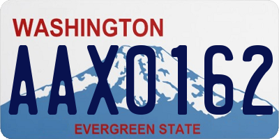 WA license plate AAX0162
