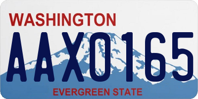 WA license plate AAX0165