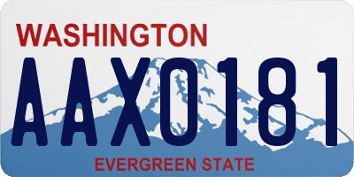 WA license plate AAX0181