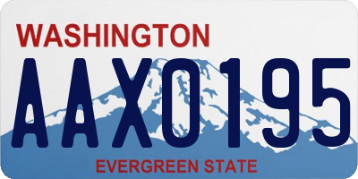 WA license plate AAX0195