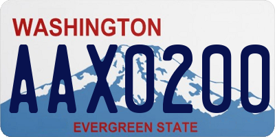 WA license plate AAX0200