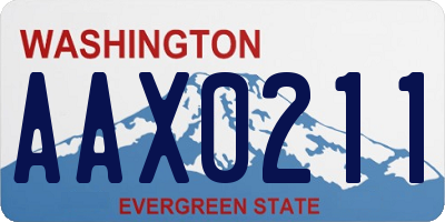 WA license plate AAX0211