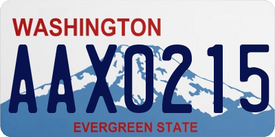 WA license plate AAX0215