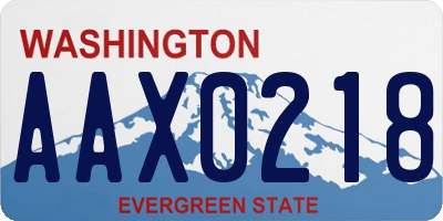 WA license plate AAX0218