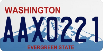 WA license plate AAX0221