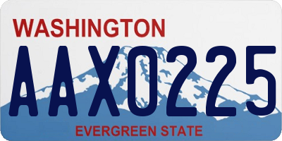 WA license plate AAX0225
