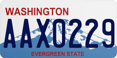 WA license plate AAX0229