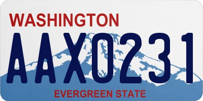WA license plate AAX0231