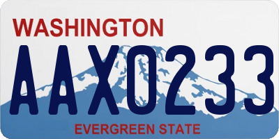 WA license plate AAX0233