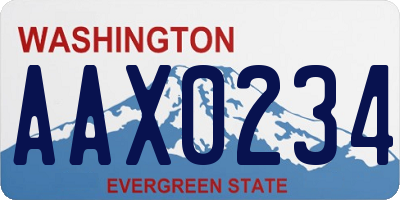 WA license plate AAX0234