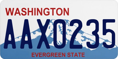 WA license plate AAX0235