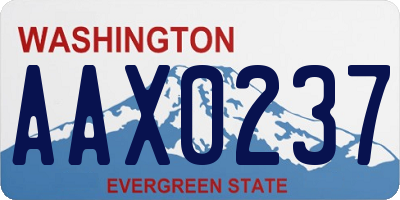 WA license plate AAX0237