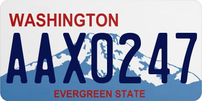 WA license plate AAX0247