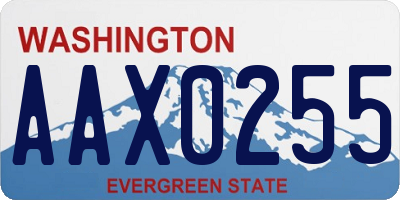 WA license plate AAX0255