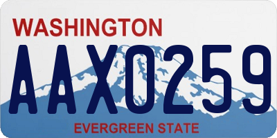 WA license plate AAX0259