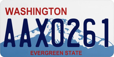 WA license plate AAX0261