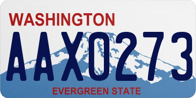 WA license plate AAX0273