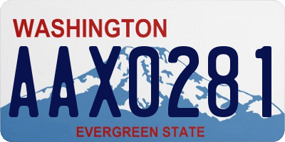 WA license plate AAX0281
