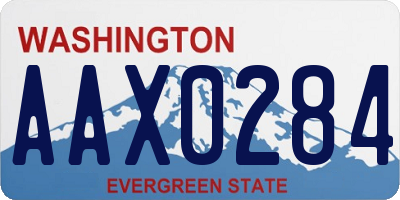 WA license plate AAX0284
