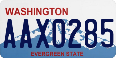 WA license plate AAX0285