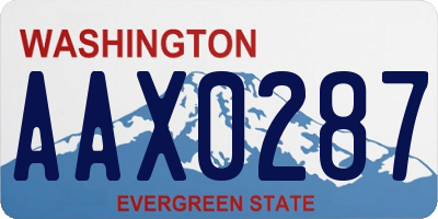 WA license plate AAX0287