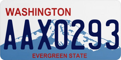 WA license plate AAX0293