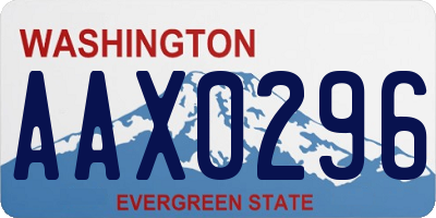 WA license plate AAX0296