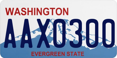 WA license plate AAX0300