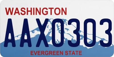 WA license plate AAX0303