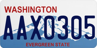WA license plate AAX0305