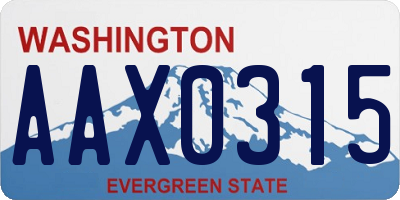 WA license plate AAX0315