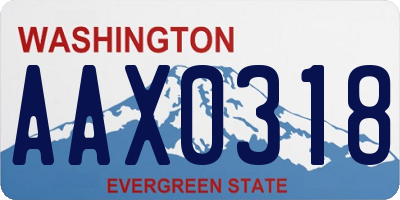 WA license plate AAX0318